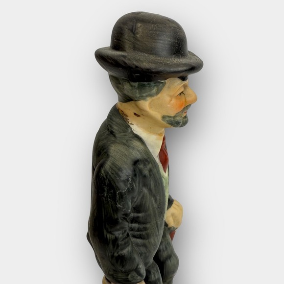Vintage Ceramic Figurine Man with Bowler Hat Briefcase & Cane - Picture 4 of 12